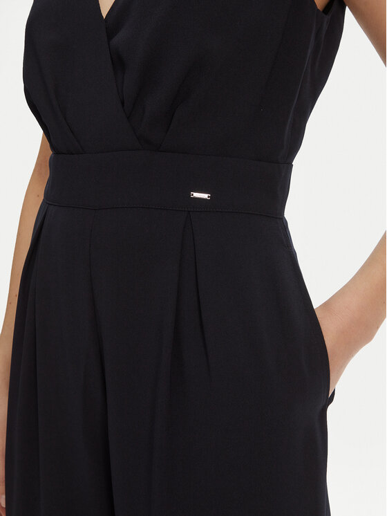 Morgan Morgan Kombinezon 241-POEMA Granatowy Wide Leg