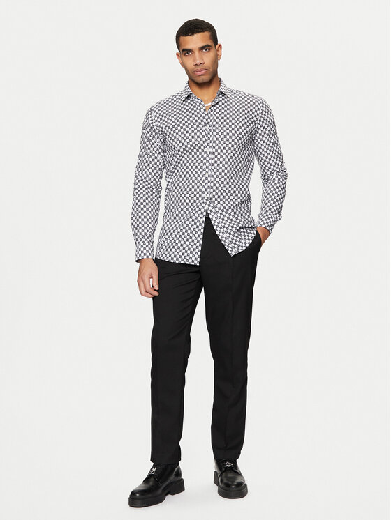 HUGO HUGO Marškiniai Elisha02 50534076 Juoda Extra Slim Fit