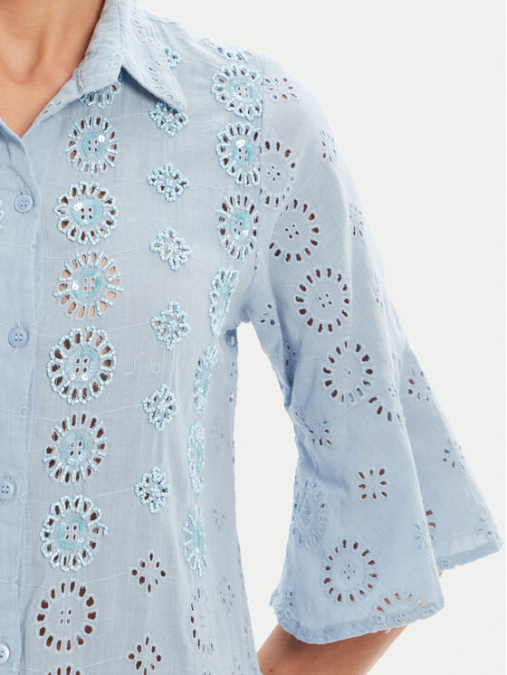 Iconique Iconique Сукня-сорочка IC25-006 Голубий Relaxed Fit