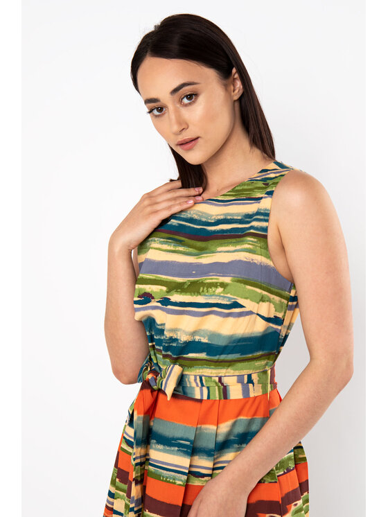 QUIOSQUE QUIOSQUE Každodenné šaty ANKLE DRESS NEW Zelená Regular Fit