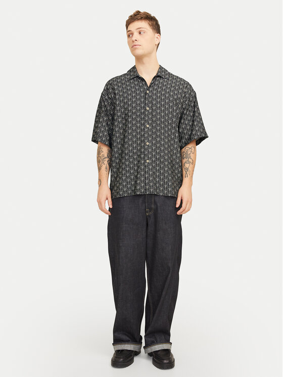 Jack & Jones Jack & Jones Koszula Marshall 12271103 Czarny Wide Fit