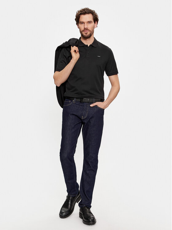 Calvin Klein Calvin Klein Polo Smooth Cotton Slim Polo K10K111657 Crna Regular Fit