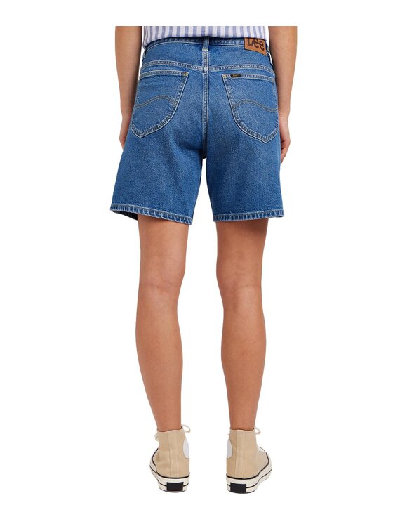 Lee Lee Szorty jeansowe 112349010 Niebieski Regular Fit