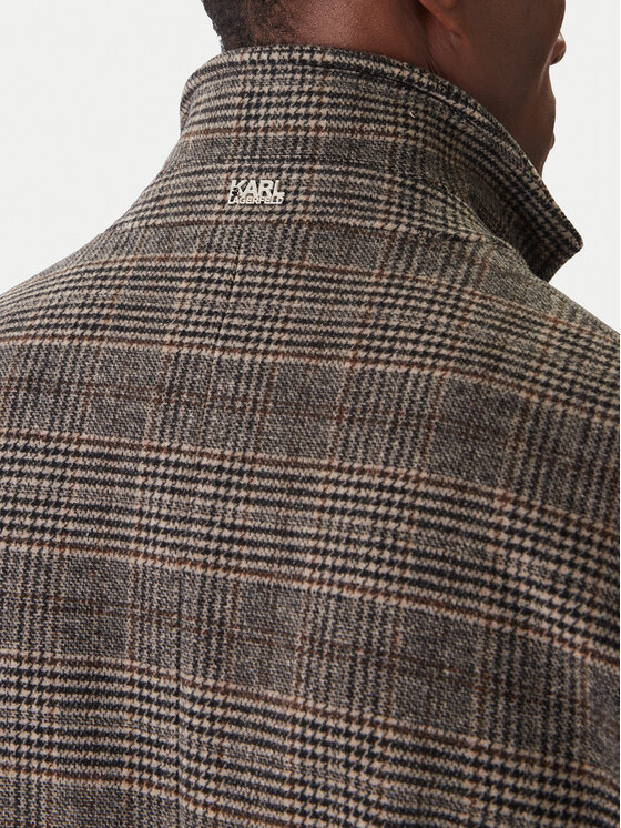 KARL LAGERFELD KARL LAGERFELD Gyapjú kabát 455733 554755 Szürke Regular Fit