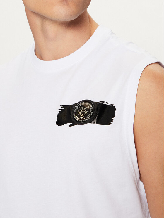 Plein Sport Plein Sport Tank top AADC MTK7158 SJY001N Bílá Regular Fit