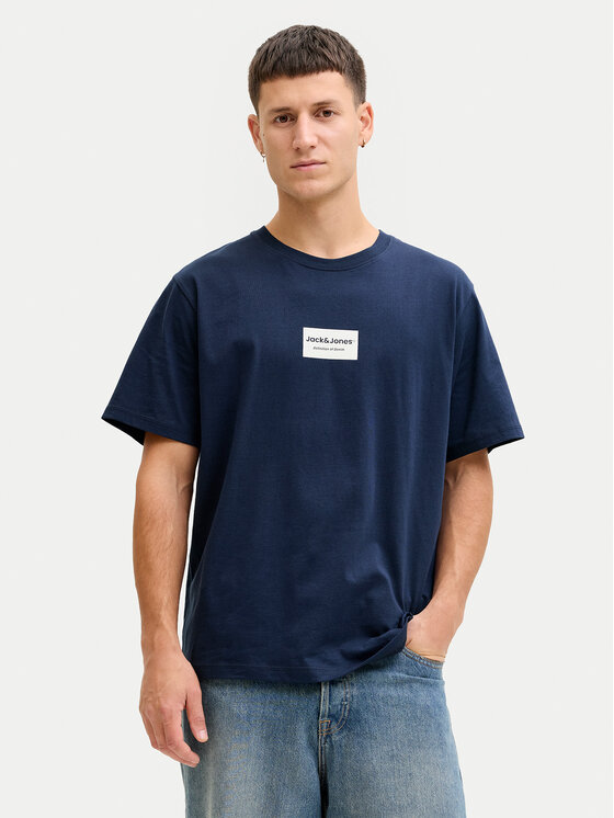 Jack & Jones Jack & Jones T-Shirt Frank 12288092 Dunkelblau Relaxed Fit