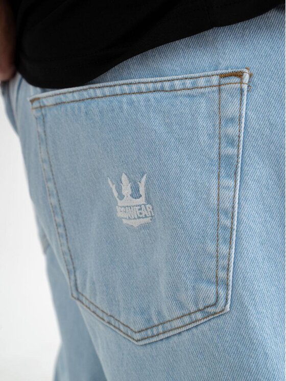 Jigga Wear Jigga Wear Jeansy Spodnie Jeansowe Baggy Męskie Jasne Niebieskie Jigga Wear Crown M Błękitny Baggy Fit