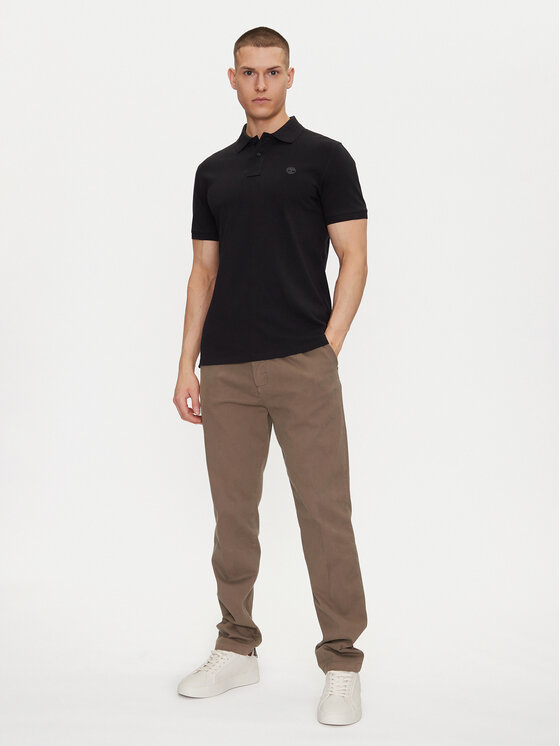 Timberland Timberland Тениска с яка и копчета TB0A6VDP Черен Regular Fit