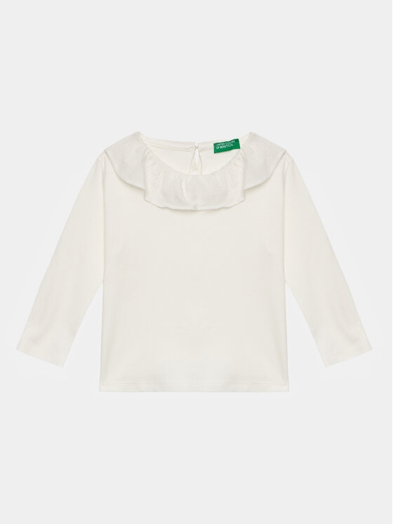 United Colors Of Benetton United Colors Of Benetton Bluza 3P4ZG10AN Bela Regular Fit