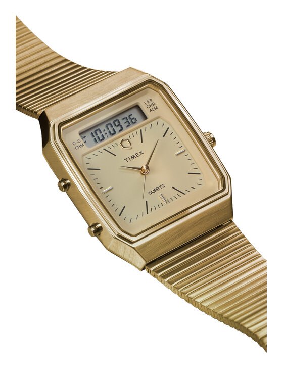 Timex Timex Zegarek Q Timex® 1982 Chronograph TW2Y06000 Złoty