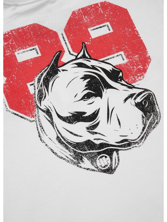 PITBULL PITBULL T-Shirt Koszulka męska DOG 89 L Biały Regular Fit