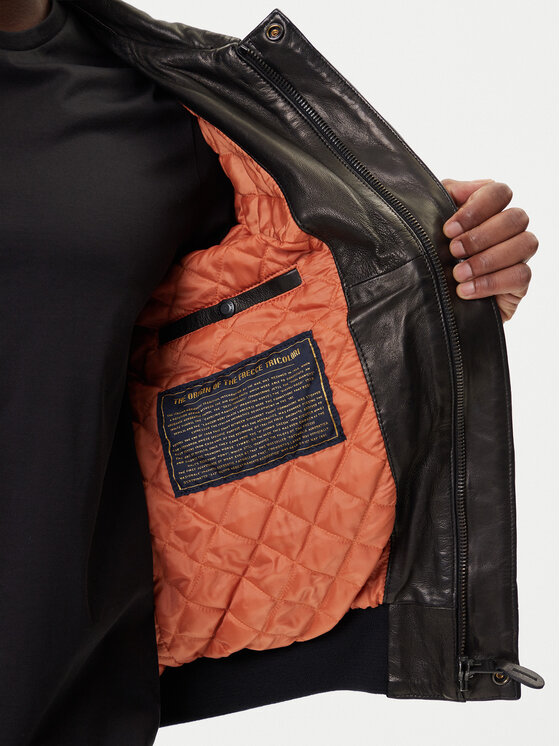 Aeronautica Militare Aeronautica Militare Bőrkabát 252PN0895U100839 Fekete Regular Fit