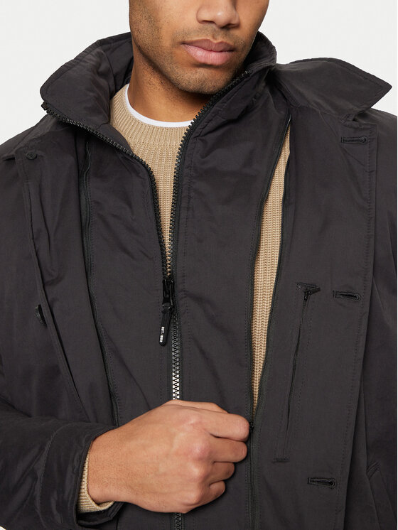 INDICODE INDICODE Parka Ricco 15-889 Czarny Regular Fit