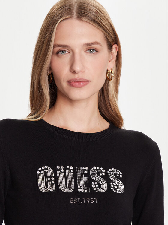 Guess Guess Пуловер W5BR40 Z2NQ2 Черен Regular Fit