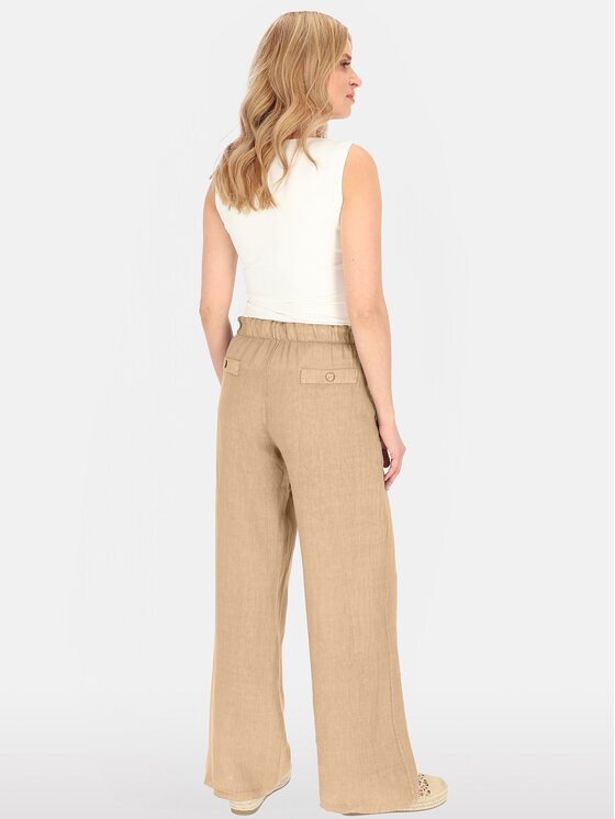 Perso Perso Spodnie damskie PTE255039F Brązowy Regular Fit