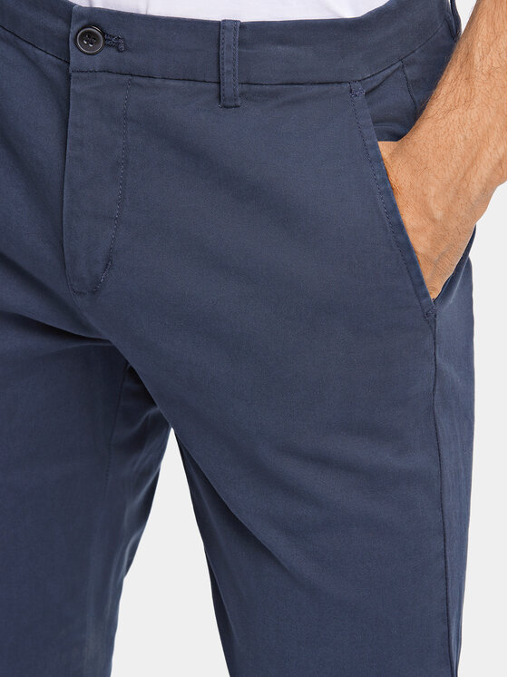 Lindbergh Lindbergh Chinosy 30-005044 Granatowy Slim Fit
