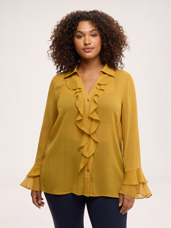 Fiorella Rubino Fiorella Rubino Koszula 5076T001555N018 Żółty Regular Fit