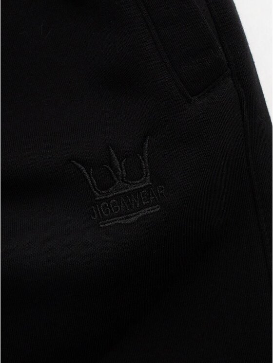 Jigga Wear Jigga Wear Spodnie dresowe Szerokie luźne korona bagy 131115 Czarny Baggy Fit