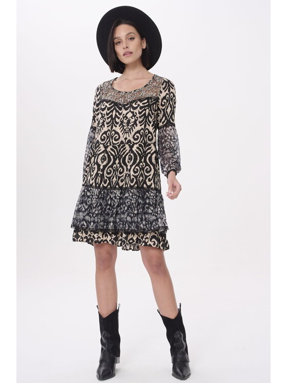 blue shadow blue shadow Sukienka codzienna Maani BS Kolorowy Standard Fit