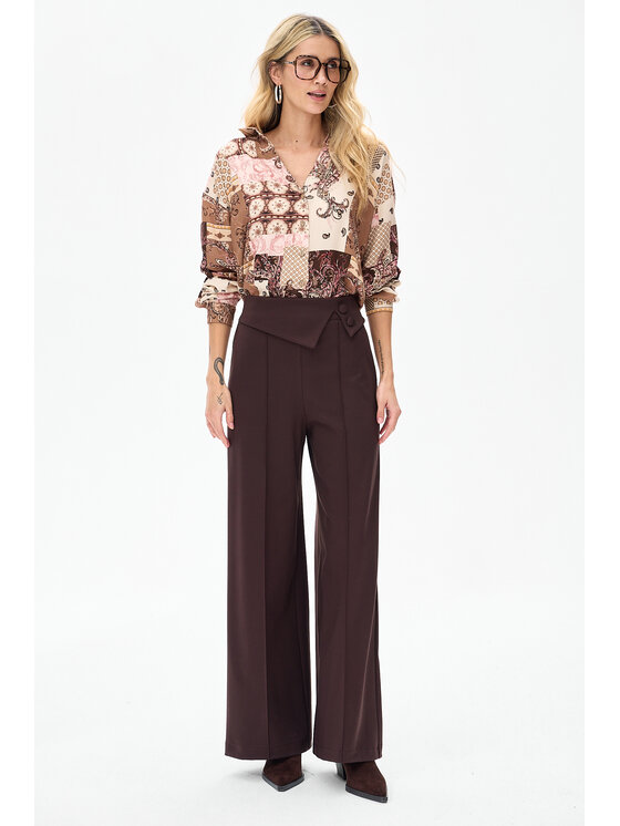 blue shadow blue shadow Spodnie damskie Duka Brązowy Regular Fit