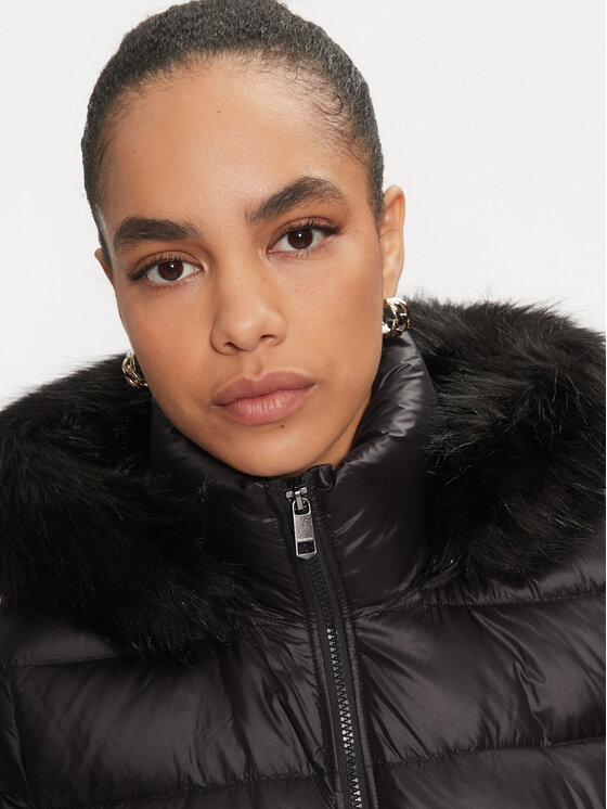Tommy Hilfiger Tommy Hilfiger Пухено яке WW0WW43520 Черен Regular Fit