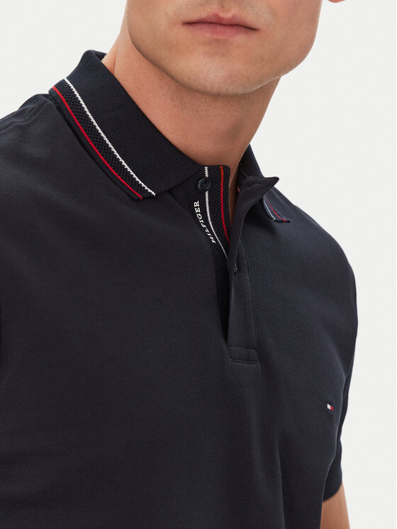 Tommy Hilfiger Tommy Hilfiger Pólóing Placket Interest MW0MW38459 Sötétkék Regular Fit