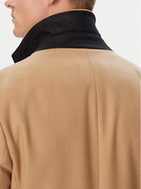 HUGO HUGO Płaszcz wełniany 50569210 Beżowy Slim Fit