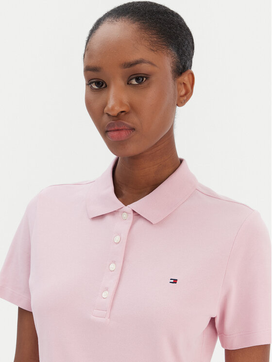 Tommy Hilfiger Tommy Hilfiger Pólóing 1985 WW0WW43225 Rózsaszín Slim Fit