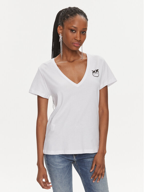 Pinko T shirt 102950 A1N8 Bianco Relaxed Fit Modivo