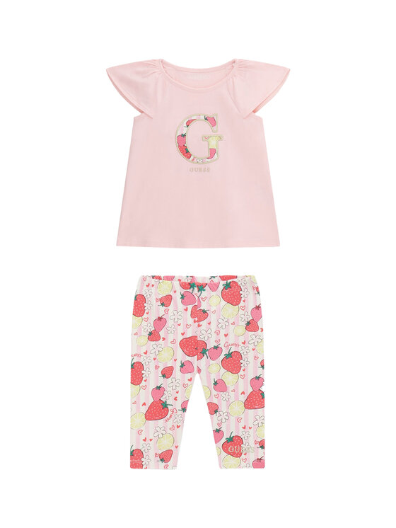 Guess Guess Súprava tričko a legíny K6GG01 K6YW4 Ružová Regular Fit