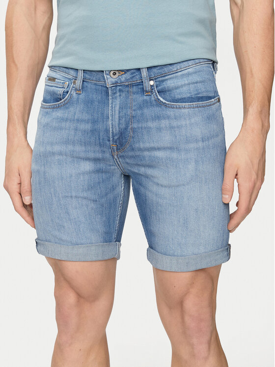 Pepe Jeans Kratke Traperice Slim Short PM801080MN8 Plava Slim Fit