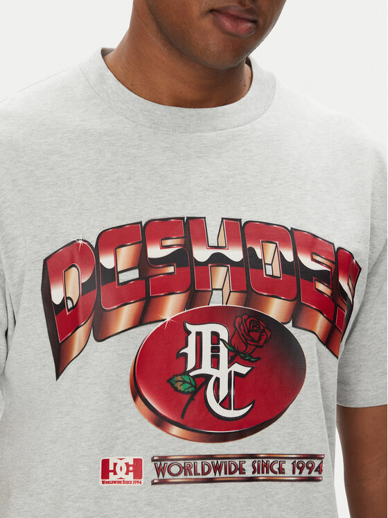 DC DC T-Shirt Change ADYZT05462 Szary Regular Fit
