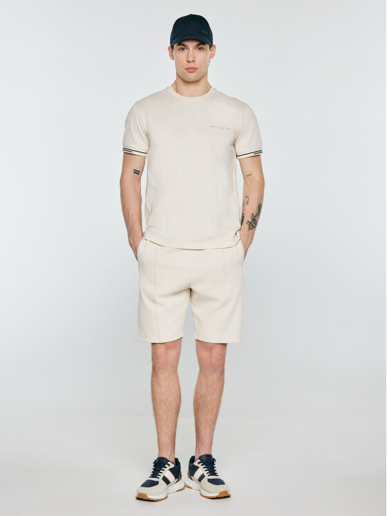 BIG STAR BIG STAR T-Shirt WLADER Kremowy Basic Fit