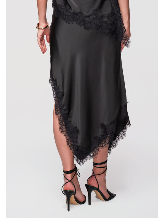 Ombre Ombre Spódnica midi OW-GL-E0003 Czarny A-Line Fit