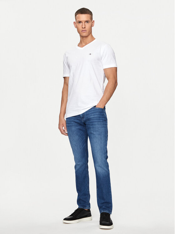 Gant Gant T-krekls Shield 2003186 Balts Slim Fit