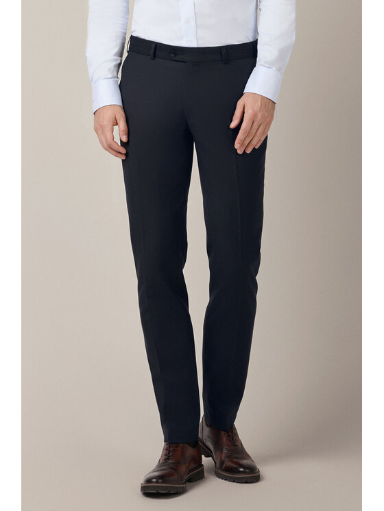 Lancerto Lancerto Spodnie materiałowe FORMAL SP073225000004 Granatowy Regular Fit