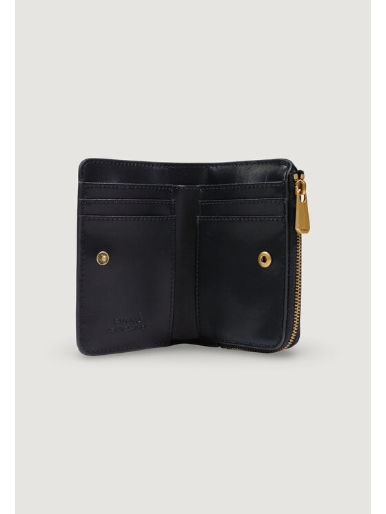 PINKO PINKO Πορτοφόλι MINI WALLET VITELLO SETA Μαύρο