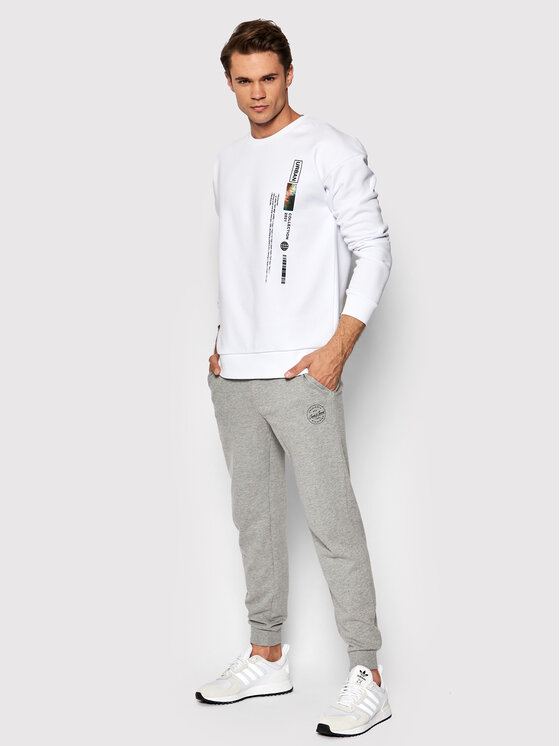 Felpa Playlist 12200660 Bianco Relaxed Fit