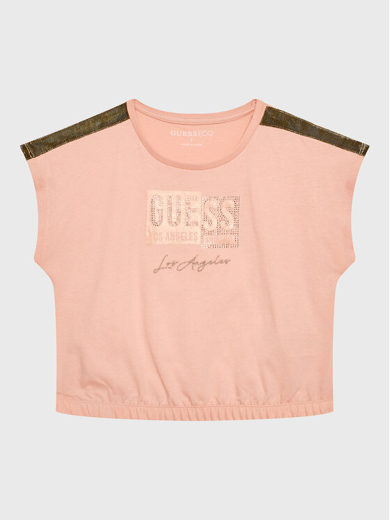 Guess T-krekls J3GI11 K8HM3 Rozā Boxy Fit