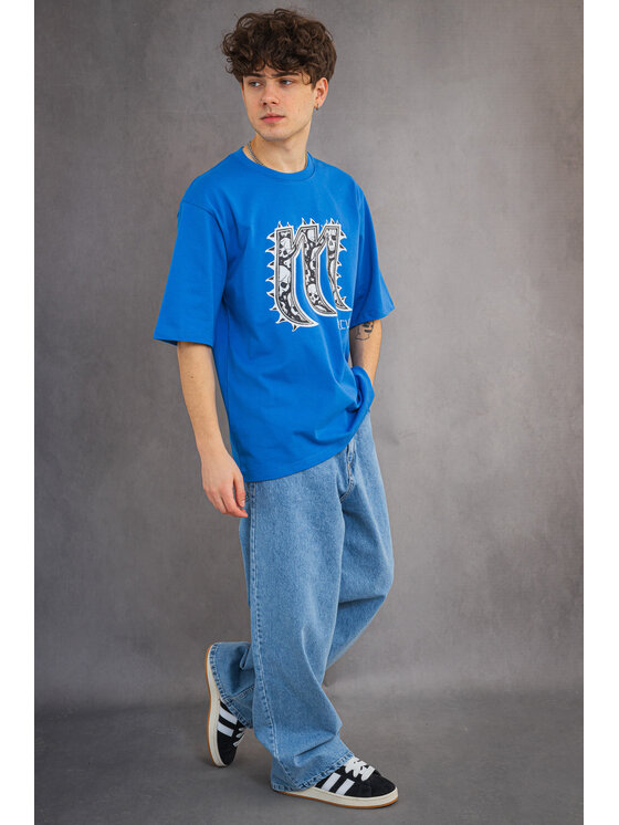 Mercur Mercur T-Shirt Spike Niebieski Comfortable Fit