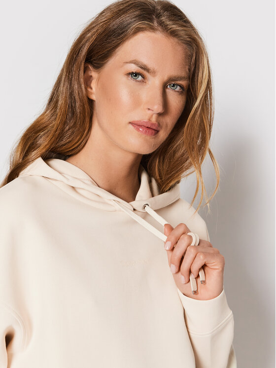 Felpa Micro Logo K20K203619 Beige Regular Fit