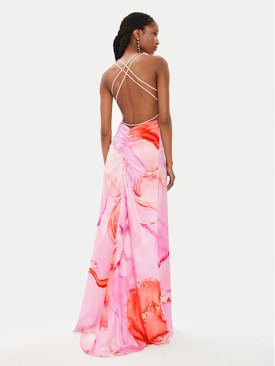Fracomina Fracomina Poletna obleka FQ24SD3013W470N4 Roza Slim Fit