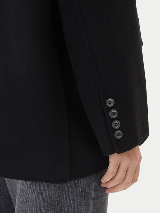 ViCOLO ViCOLO Вовняне пальто TF0005 Чорний Regular Fit