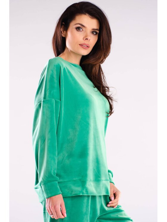 Awama Awama Bluza A410 Zielony Basic Fit