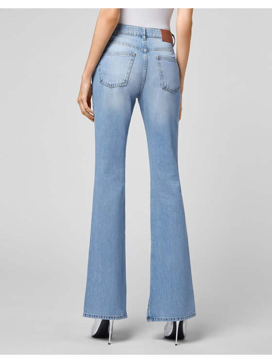 PHILIPP PLEIN PHILIPP PLEIN Jeansy 1863 Niebieski jasny Flare Fit