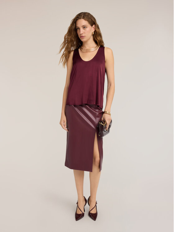 Motivi Motivi Top D012Q100623N036 Bordowy Regular Fit