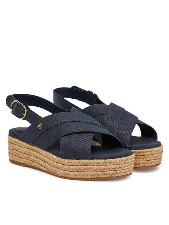 Tommy Hilfiger Tommy Hilfiger Espadrile Denim Espadrille Platform Sandal FW0FW08669 Mornarsko modra