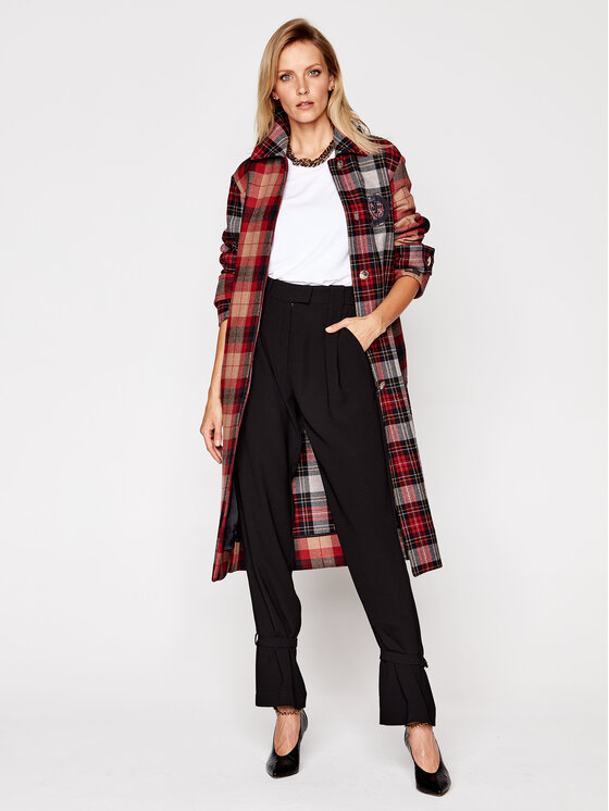 Tommy Hilfiger Tommy Hilfiger Μάλλινο παλτό ICONS Blend Check Mac WW0WW29406 Έγχρωμο Regular Fit