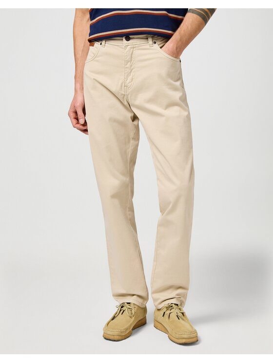 Wrangler Wrangler Spodnie materiałowe TEXAS SLIM Beżowy Slim Fit
