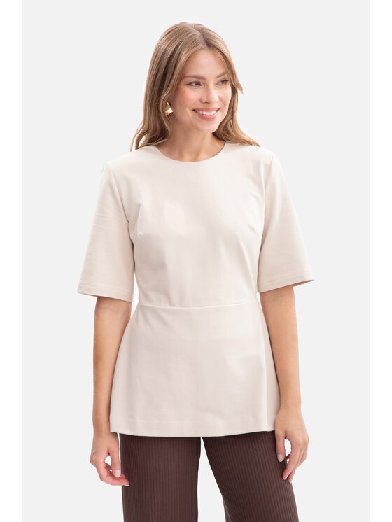 BeWear BeWear Bluzka b305 Beżowy Baggy Fit